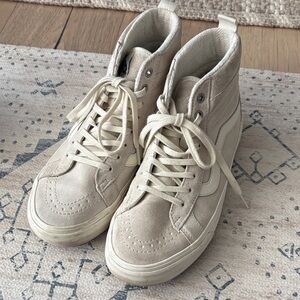 Vans Light Grey/Cream High-Top Sneakers